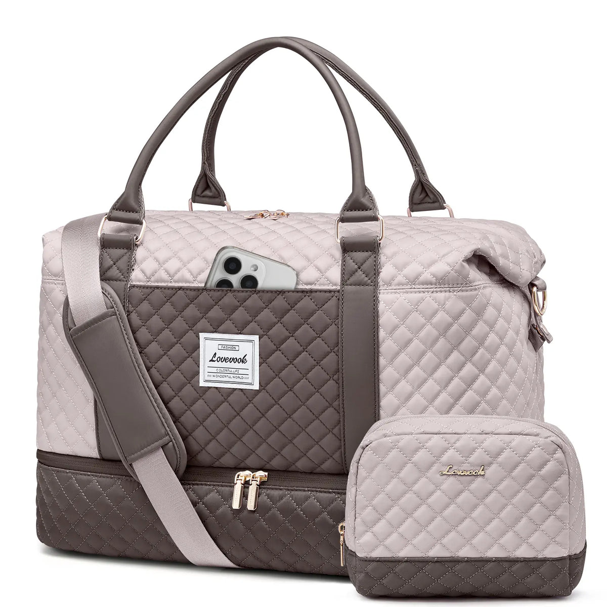 LOVEVOOK Weekender Bag Travel Duffel Bag with Shoe Compartment and Toiletry Bag for Women, Hospital Bag for Mom, Carry on Overnight Bag, Travel Essentials. Tiktokshopbacktoschool