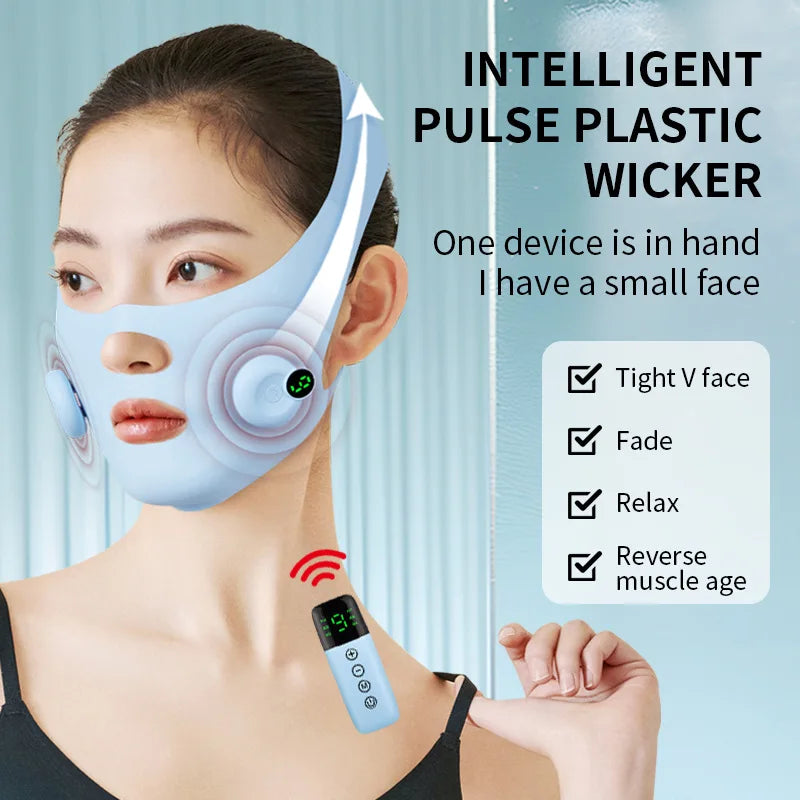 V-Shaped Face Machine Double Chin Reducer, Electric Double Chin Reducer & Face Lifting Device with 6 Modes 9 Intensity Levels