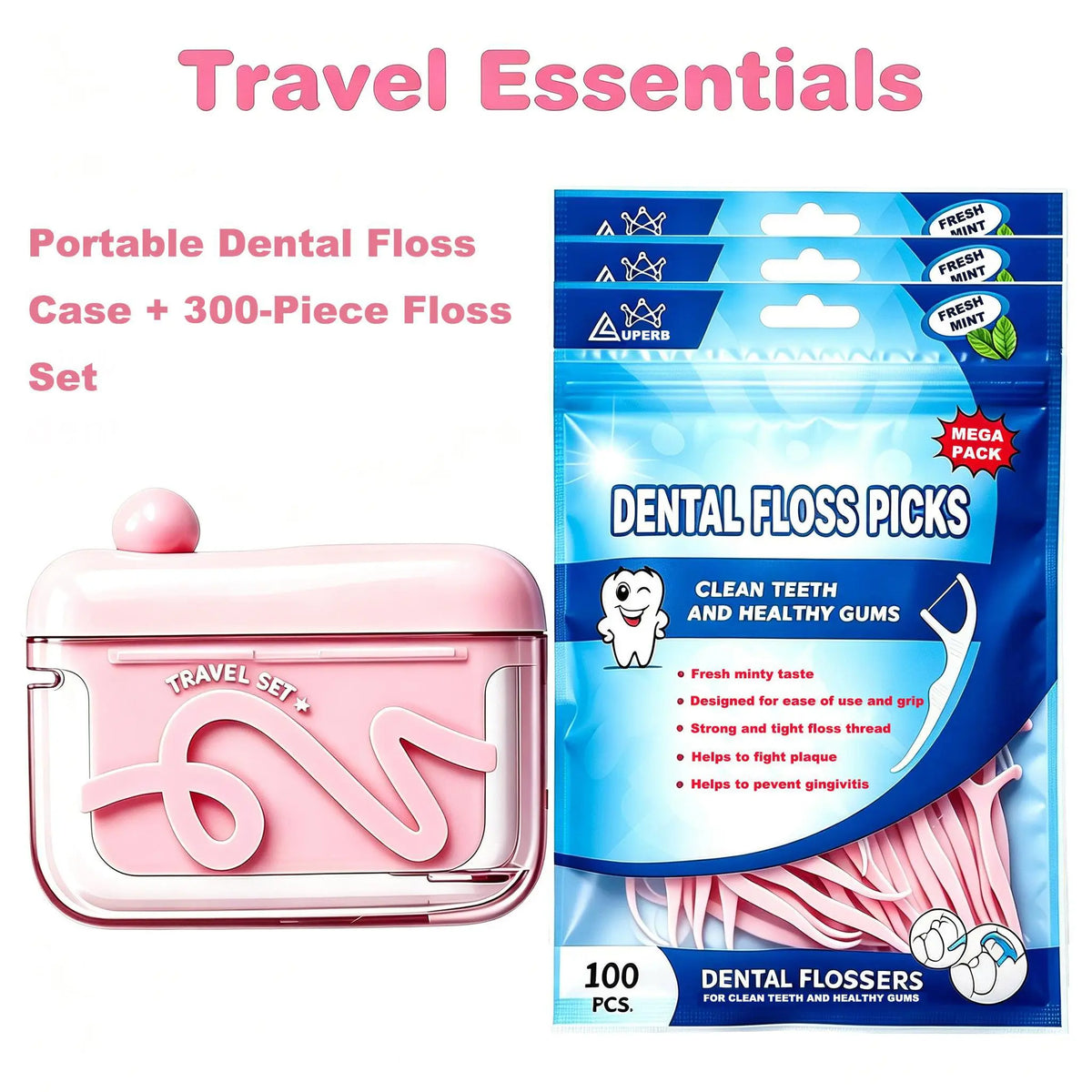 Travel-Sized Storage Case - Features an Automatic Pop-Up Dispenser, Portable and Refillable, Perfect for Oral Care at Home, in Restaurants, and While Traveling.