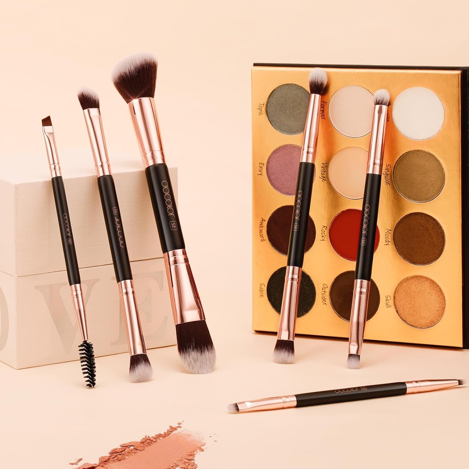 Transform Your Makeup Game with Our 6-Piece Double-Sided Professional Brush Set for Flawless Application