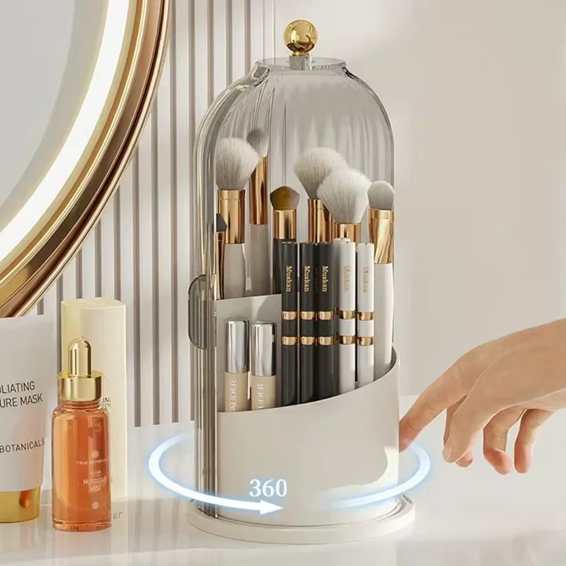 Makeup Brush Holder 360° Rotating Desktop Makeup Organizer Lipstick Eyebrow Pencil Containe
