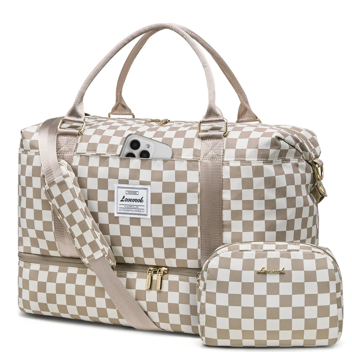 LOVEVOOK Weekender Bag Travel Duffel Bag with Shoe Compartment and Toiletry Bag for Women, Hospital Bag for Mom, Carry on Overnight Bag, Travel Essentials. Tiktokshopbacktoschool