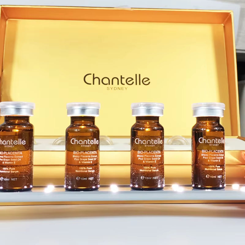 Australia Chantelle Gold Bioplacenta Serum 10ml - Pure Ovine Placenta with Grape Seed Extract for Age Spots, Pigmentation, Scars, and Enhanced Skin Radiance
