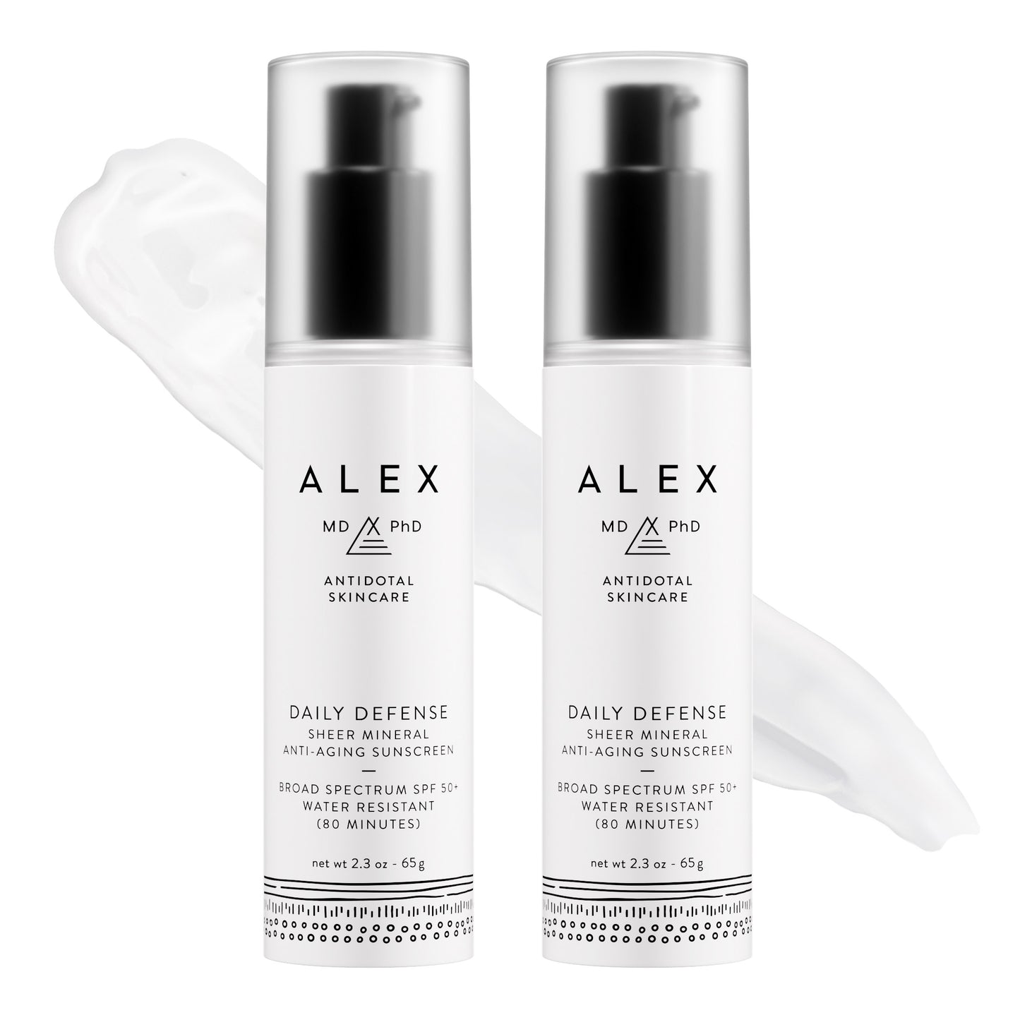 Ultimate Daily Defense: Alex MD PhD Mineral Anti-Aging Sunscreen SPF 50+ - 2 Pack for All Skin Types