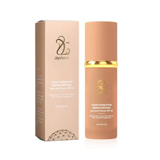 Transform Your Look with the 4-in-1 Magic Color Changing Foundation Liquid - Soft Matte, Hydrating, and Waterproof with SPF 50!