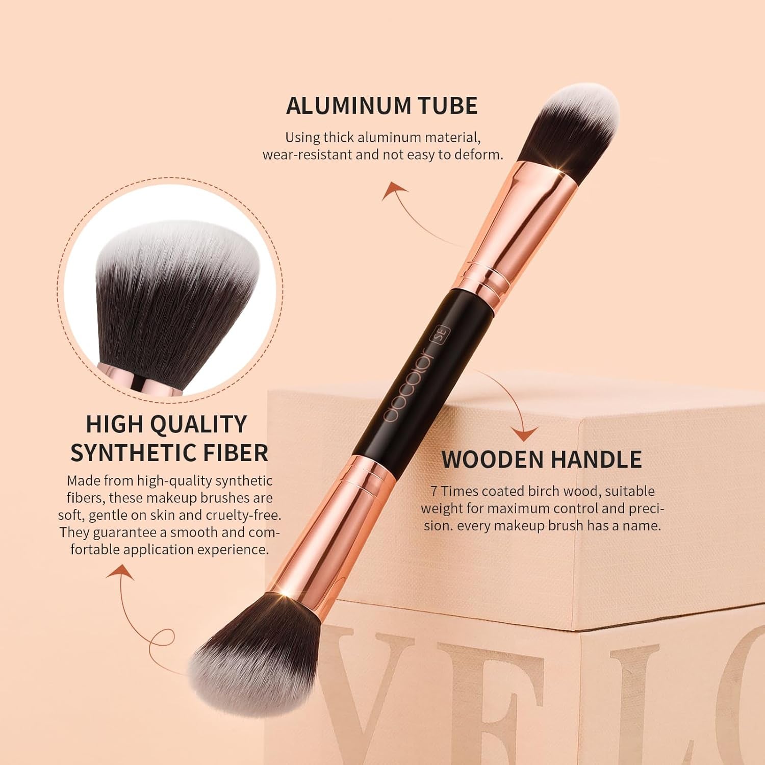 Transform Your Makeup Game with Our 6-Piece Double-Sided Professional Brush Set for Flawless Application