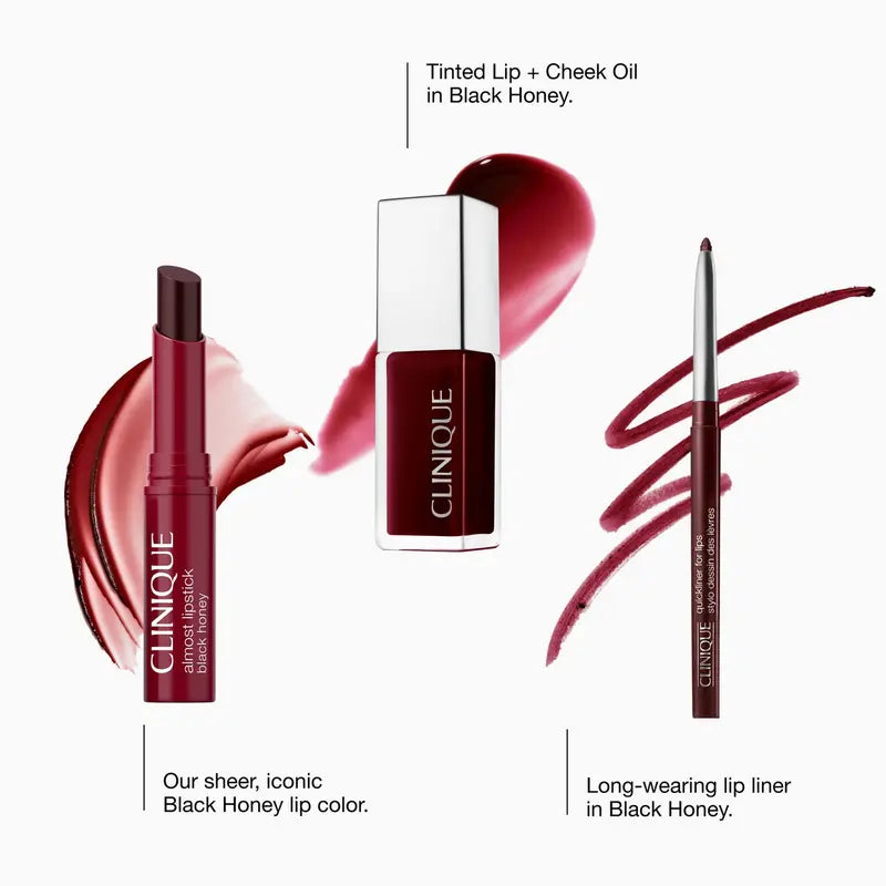 Clinique 3 Piece Black Honey Lip & Cheek Makeup Gift Set ($55 Value!)