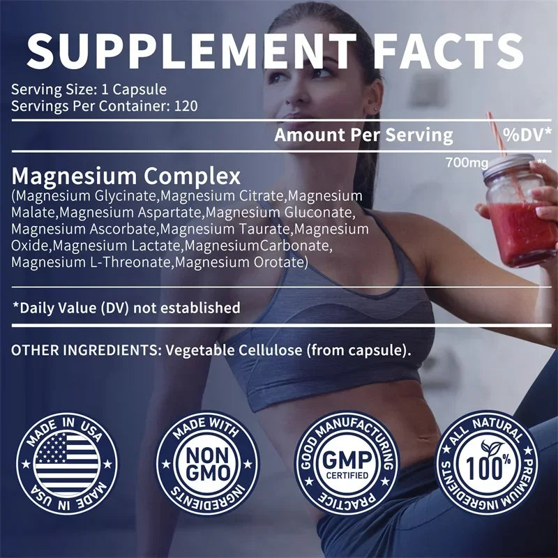 Unlock Your Wellness: Magnesium Complex Capsules for Stress Relief, Muscle Support, and Immune Boosting
