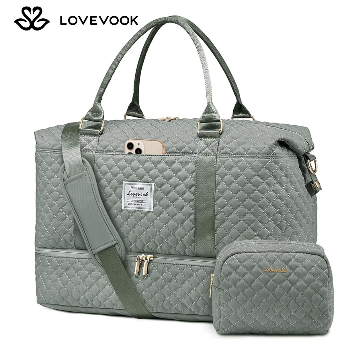 LOVEVOOK Weekender Bag Travel Duffel Bag with Shoe Compartment and Toiletry Bag for Women, Hospital Bag for Mom, Carry on Overnight Bag, Travel Essentials. Tiktokshopbacktoschool