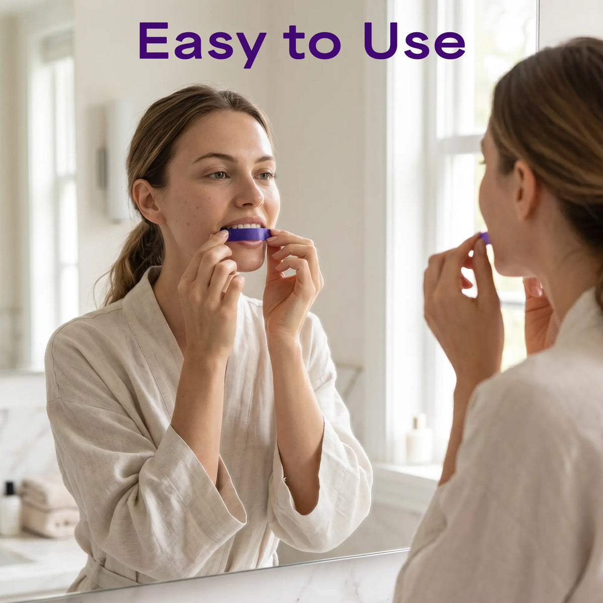 Transform Your Smile with Kugig Purple Peroxide-Free Teeth Whitening Strips - 42-Count At-Home Kit