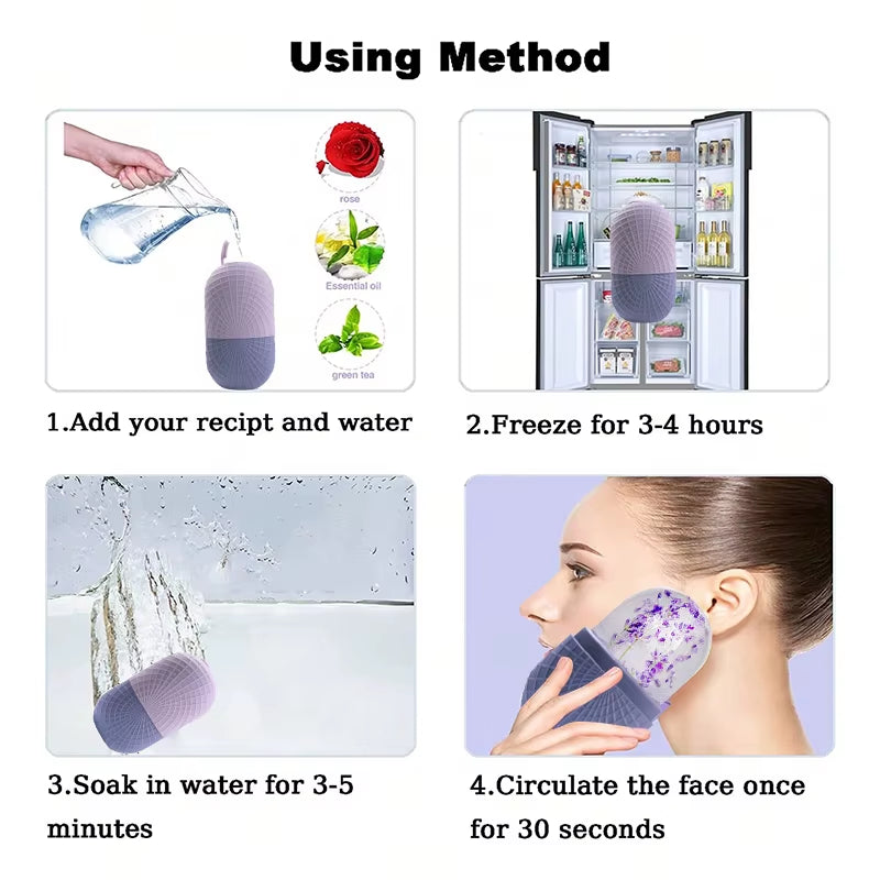 Face and Eye Ice Roller, Face Beauty Ice Roller, Facial Ice Massage Beauty Silicone, Reusable Leakproof Skin Care Tool