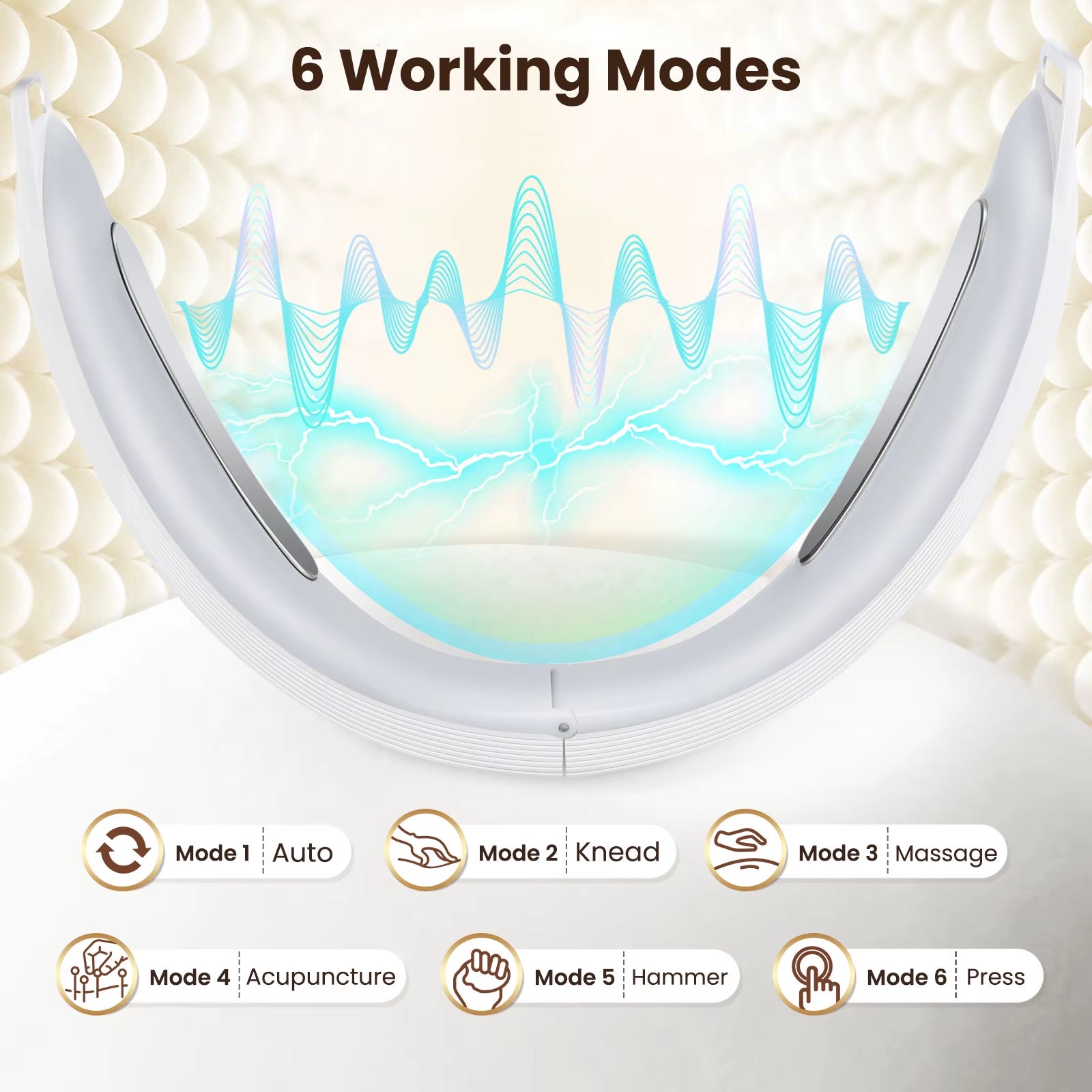 Electric V Face Lifting Beauty Device 6 Modes 8 Levels Facial Firming Massager Double Chin Removal Skin Care Tool