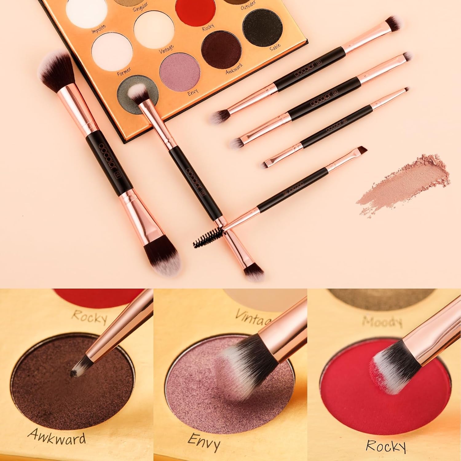 Transform Your Makeup Game with Our 6-Piece Double-Sided Professional Brush Set for Flawless Application