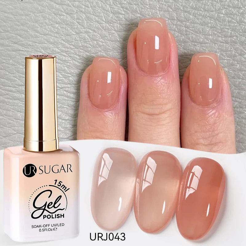 Transform Your Nails with 15ml Jelly Milky White Translucent Gel Polish - Semi-Permanent UV Nail Art Varnish for Stunning Results