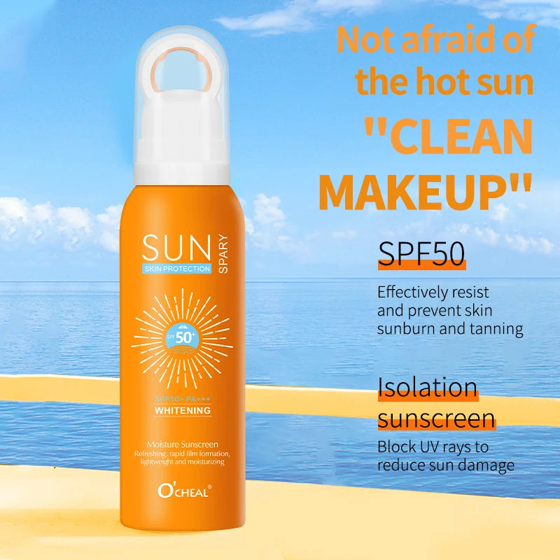 Revitalize Your Skin with O'Cheal 150ml Sunscreen Spray - Anti-Aging, Moisturizing, and Whitening Formula for Body, Face, and Neck