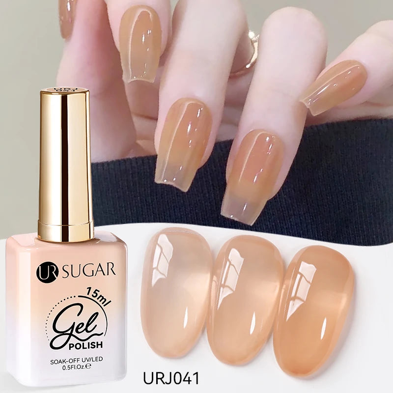 Transform Your Nails with 15ml Jelly Milky White Translucent Gel Polish - Semi-Permanent UV Nail Art Varnish for Stunning Results