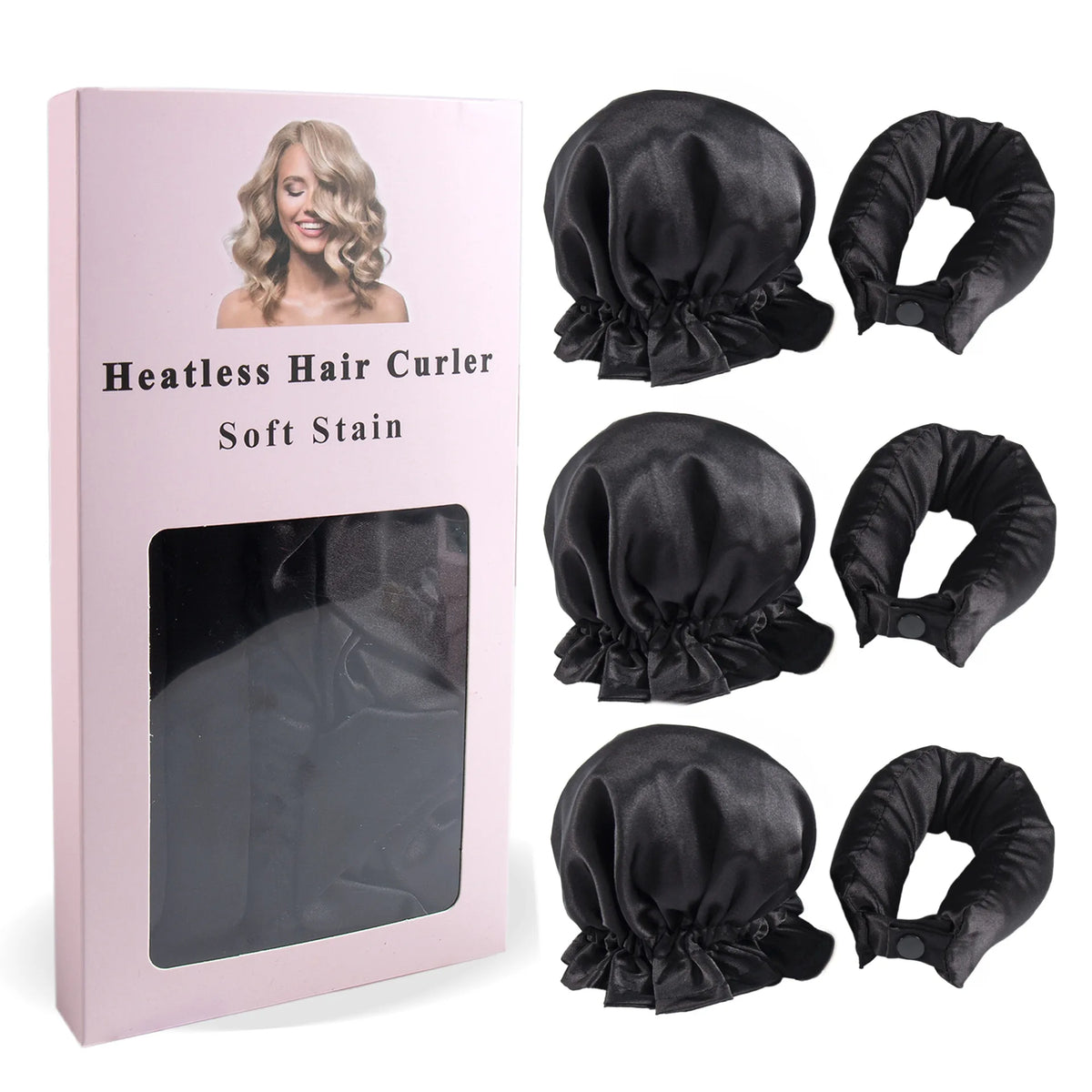 Transform Your Hair Overnight with Our 3Pc Satin Heatless Curling Rod Set - Perfect for Long Hair Styling!