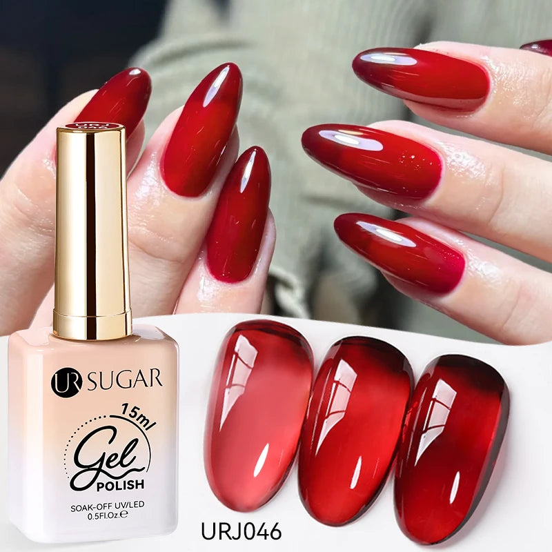 Transform Your Nails with 15ml Jelly Milky White Translucent Gel Polish - Semi-Permanent UV Nail Art Varnish for Stunning Results