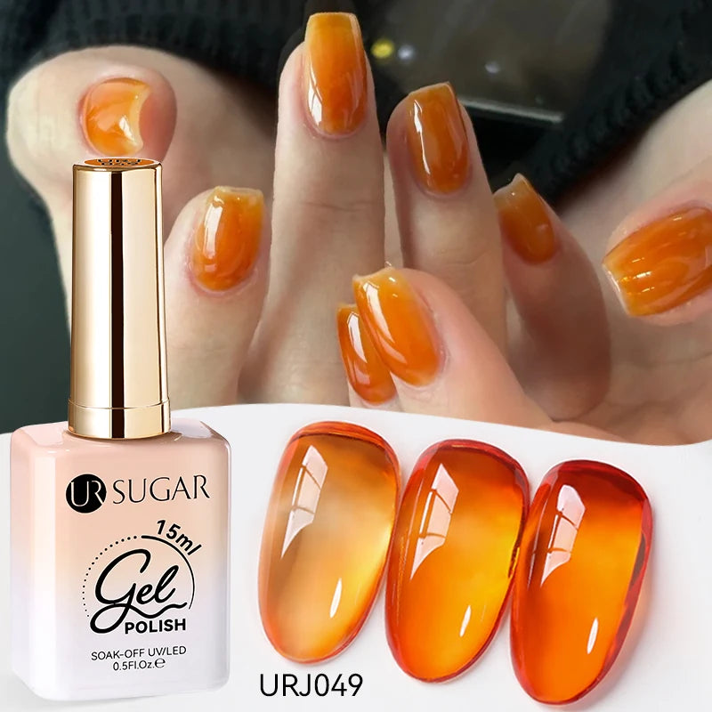 Transform Your Nails with 15ml Jelly Milky White Translucent Gel Polish - Semi-Permanent UV Nail Art Varnish for Stunning Results