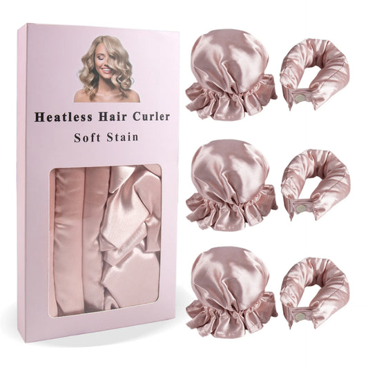 Transform Your Hair Overnight with Our 3Pc Satin Heatless Curling Rod Set - Perfect for Long Hair Styling!