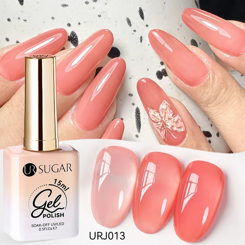 Transform Your Nails with 15ml Jelly Milky White Translucent Gel Polish - Semi-Permanent UV Nail Art Varnish for Stunning Results