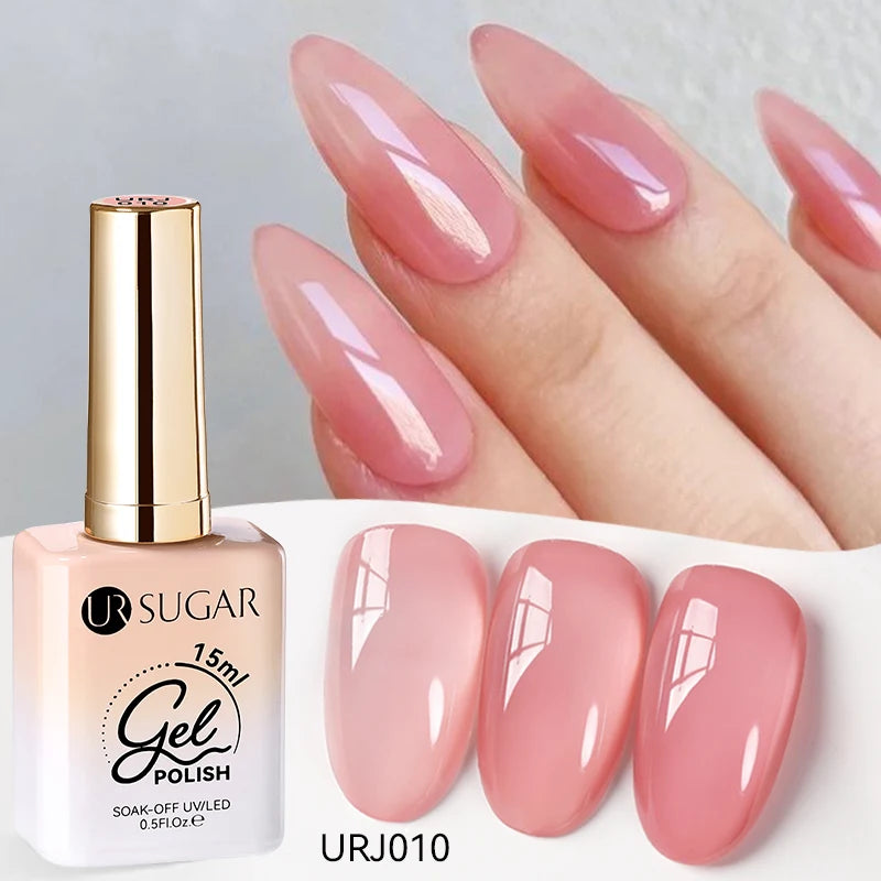 Transform Your Nails with 15ml Jelly Milky White Translucent Gel Polish - Semi-Permanent UV Nail Art Varnish for Stunning Results