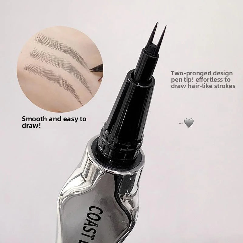 Elevate Your Brow Game with the Beginner-Friendly 2 Forks Tip Eyebrow Pen COAST BABY – Waterproof, Long-Lasting, and Smudge-Proof!
