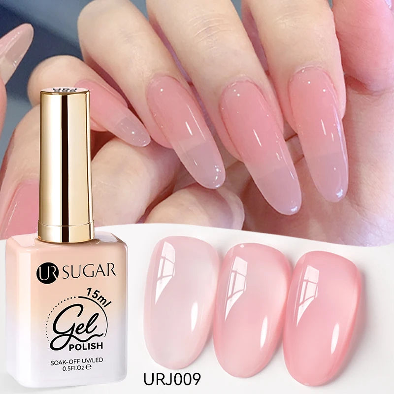 Transform Your Nails with 15ml Jelly Milky White Translucent Gel Polish - Semi-Permanent UV Nail Art Varnish for Stunning Results