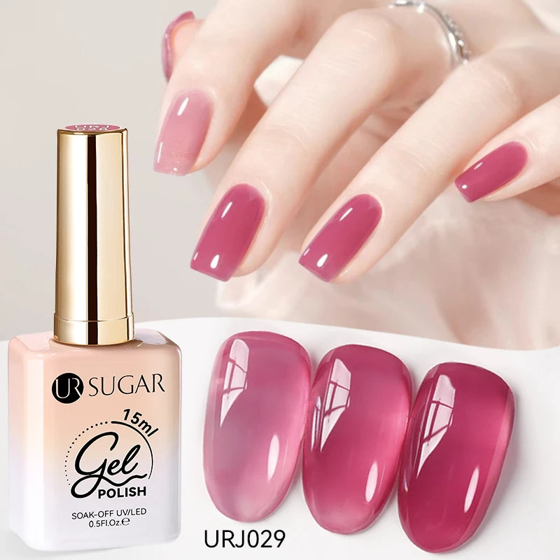 Transform Your Nails with 15ml Jelly Milky White Translucent Gel Polish - Semi-Permanent UV Nail Art Varnish for Stunning Results