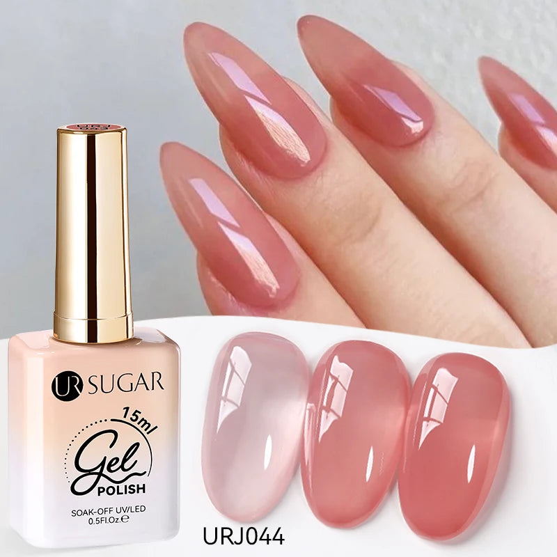 Transform Your Nails with 15ml Jelly Milky White Translucent Gel Polish - Semi-Permanent UV Nail Art Varnish for Stunning Results