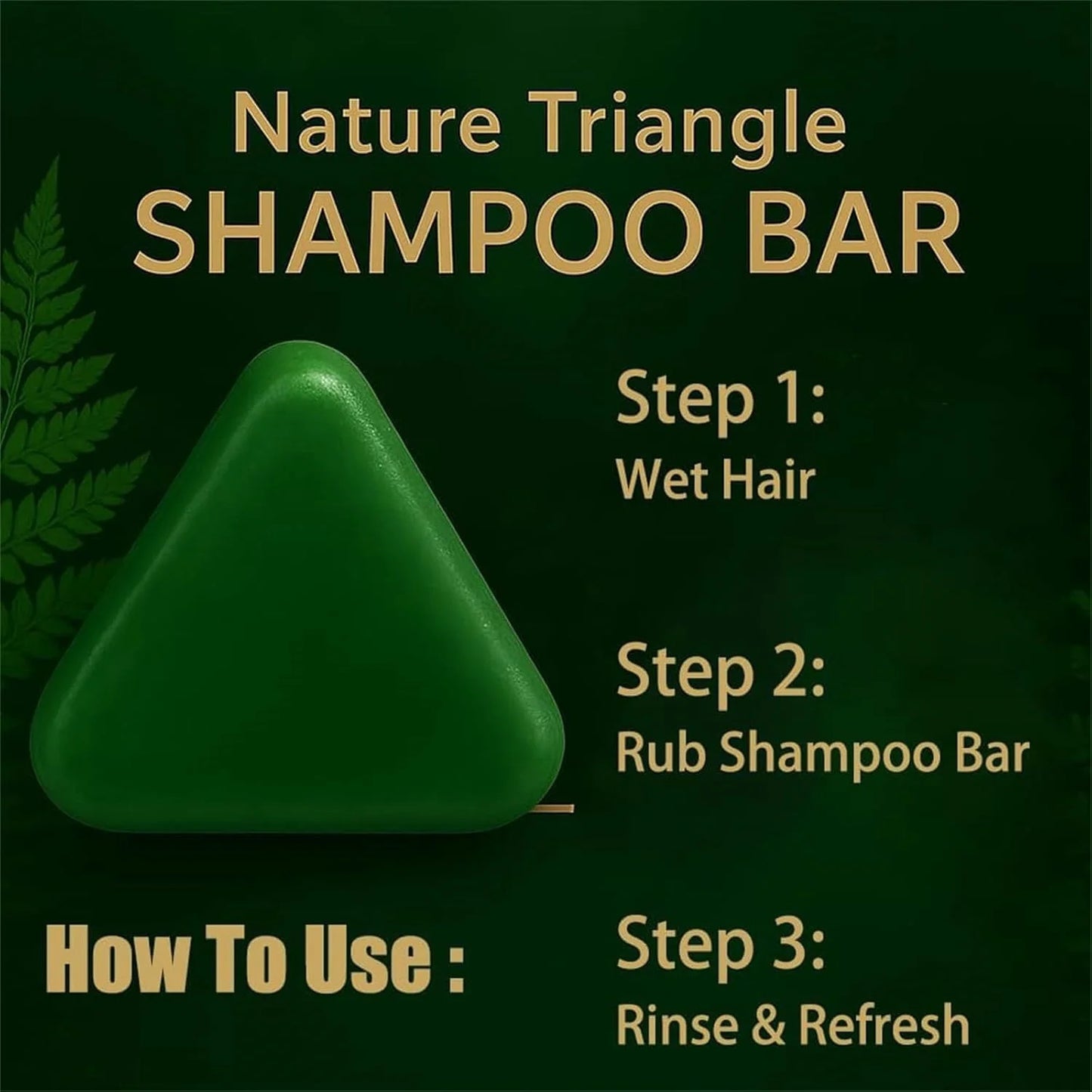 Experience Luxurious Hair Care with Our Green Triangle Soap Shampoo Bar - Infused with Natural Usman Grass and Cypress Leaf for a Calming Touch