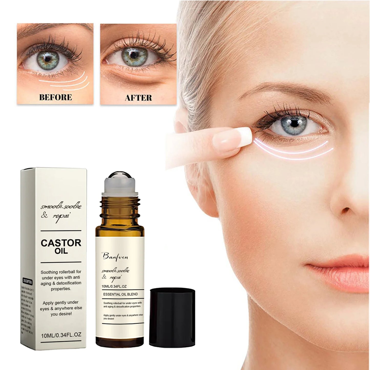Revitalize Your Eyes with Our Castor Oil Eye Serum - Anti-Wrinkle, Dark Circle Removal, and Puffiness Reduction for Youthful, Radiant Skin!