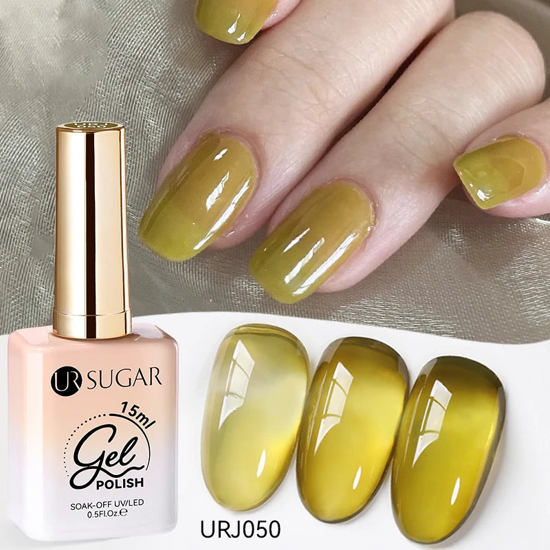 Transform Your Nails with 15ml Jelly Milky White Translucent Gel Polish - Semi-Permanent UV Nail Art Varnish for Stunning Results