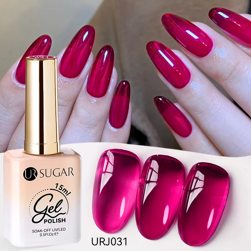 Transform Your Nails with 15ml Jelly Milky White Translucent Gel Polish - Semi-Permanent UV Nail Art Varnish for Stunning Results