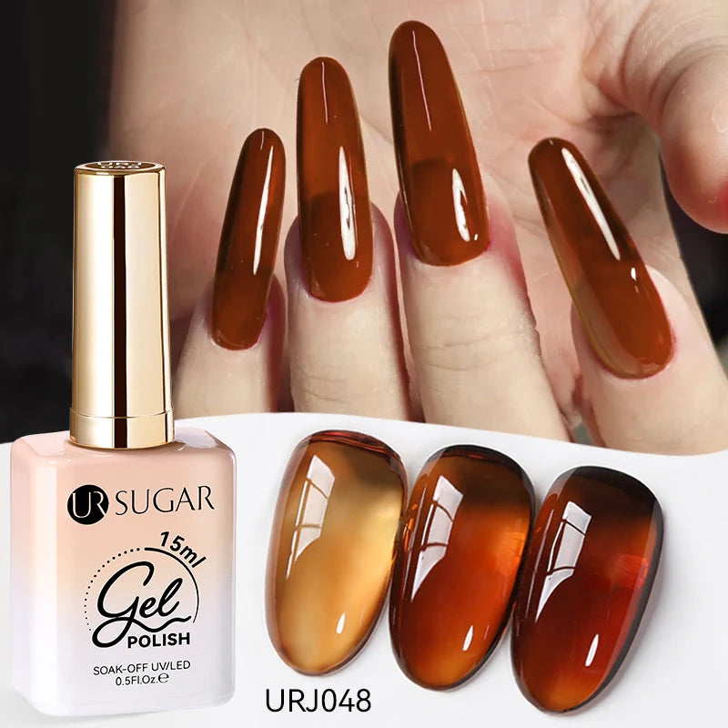 Transform Your Nails with 15ml Jelly Milky White Translucent Gel Polish - Semi-Permanent UV Nail Art Varnish for Stunning Results