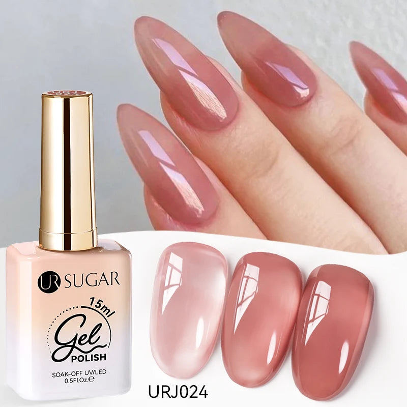 Transform Your Nails with 15ml Jelly Milky White Translucent Gel Polish - Semi-Permanent UV Nail Art Varnish for Stunning Results
