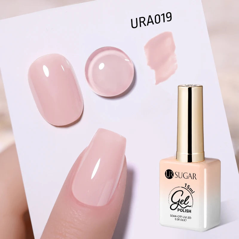 Transform Your Nails with 15ml Jelly Milky White Translucent Gel Polish - Semi-Permanent UV Nail Art Varnish for Stunning Results