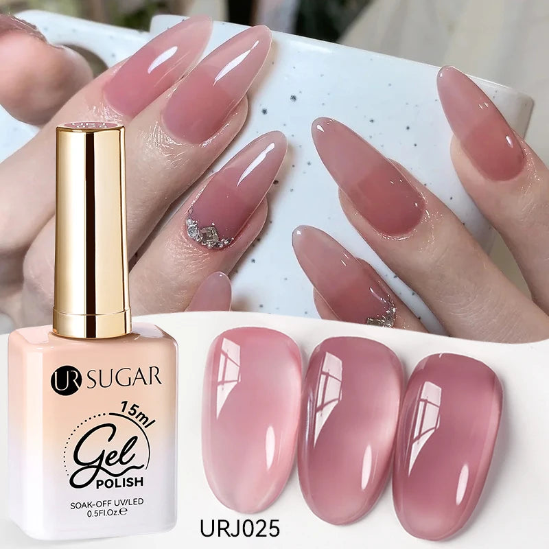 Transform Your Nails with 15ml Jelly Milky White Translucent Gel Polish - Semi-Permanent UV Nail Art Varnish for Stunning Results