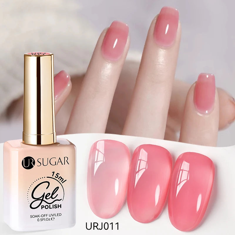 Transform Your Nails with 15ml Jelly Milky White Translucent Gel Polish - Semi-Permanent UV Nail Art Varnish for Stunning Results