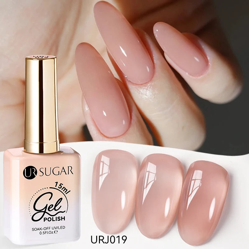 Transform Your Nails with 15ml Jelly Milky White Translucent Gel Polish - Semi-Permanent UV Nail Art Varnish for Stunning Results