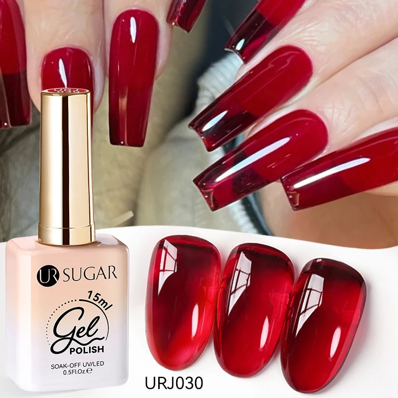 Transform Your Nails with 15ml Jelly Milky White Translucent Gel Polish - Semi-Permanent UV Nail Art Varnish for Stunning Results