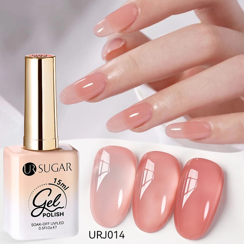 Transform Your Nails with 15ml Jelly Milky White Translucent Gel Polish - Semi-Permanent UV Nail Art Varnish for Stunning Results
