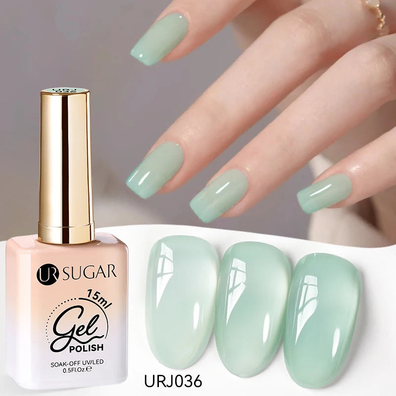 Transform Your Nails with 15ml Jelly Milky White Translucent Gel Polish - Semi-Permanent UV Nail Art Varnish for Stunning Results
