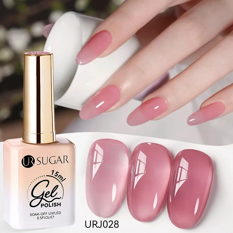 Transform Your Nails with 15ml Jelly Milky White Translucent Gel Polish - Semi-Permanent UV Nail Art Varnish for Stunning Results