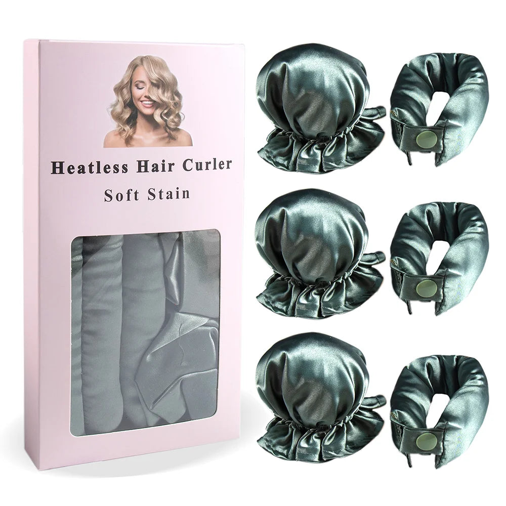 Transform Your Hair Overnight with Our 3Pc Satin Heatless Curling Rod Set - Perfect for Long Hair Styling!