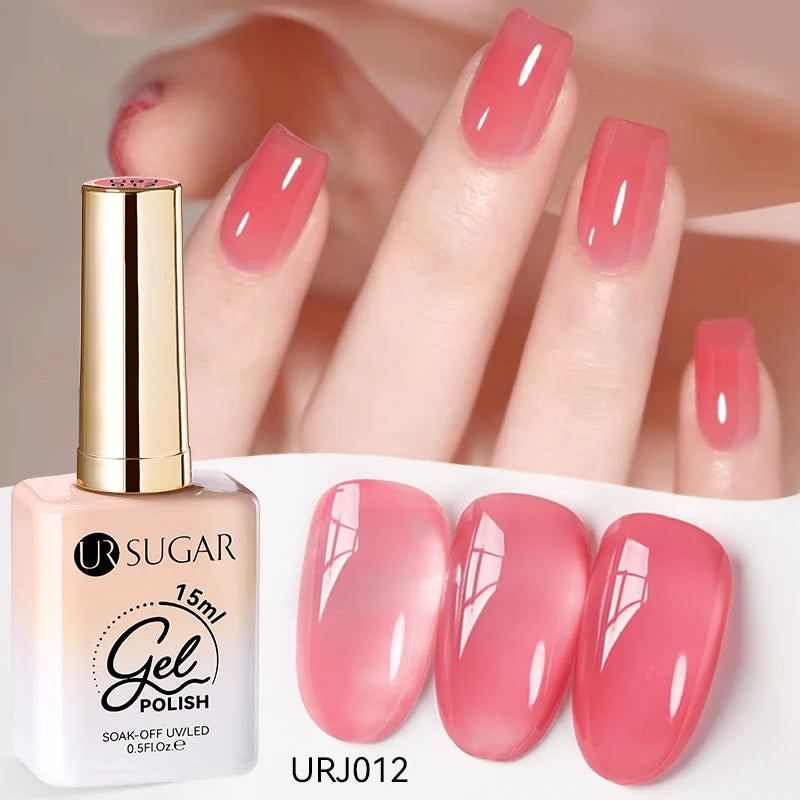 Transform Your Nails with 15ml Jelly Milky White Translucent Gel Polish - Semi-Permanent UV Nail Art Varnish for Stunning Results