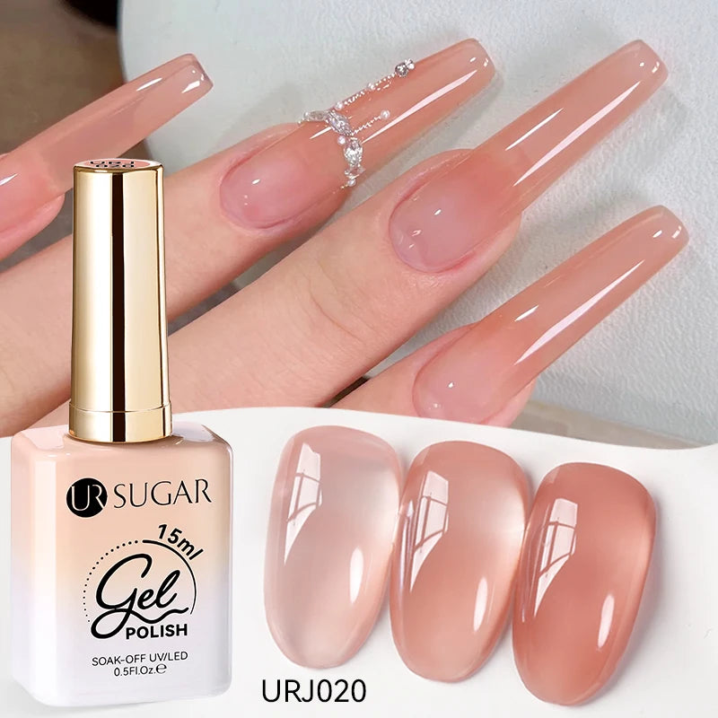 Transform Your Nails with 15ml Jelly Milky White Translucent Gel Polish - Semi-Permanent UV Nail Art Varnish for Stunning Results