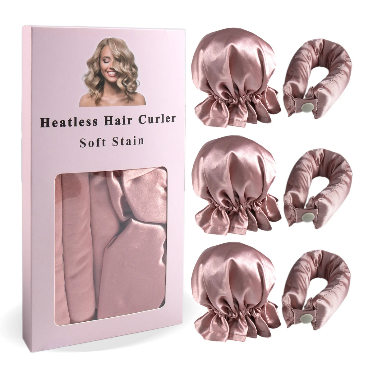 Transform Your Hair Overnight with Our 3Pc Satin Heatless Curling Rod Set - Perfect for Long Hair Styling!