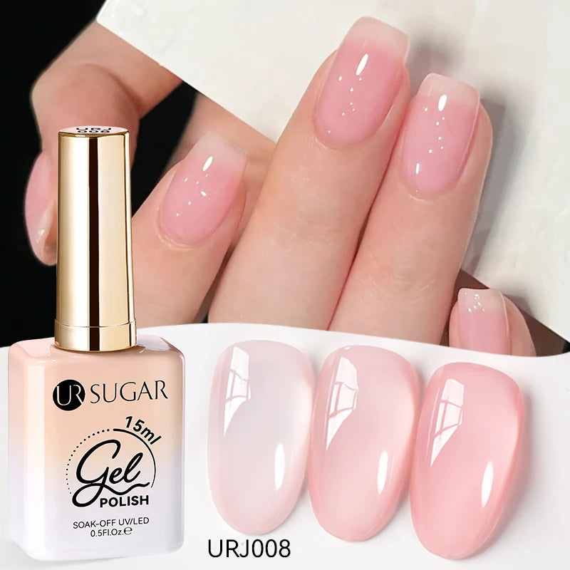Transform Your Nails with 15ml Jelly Milky White Translucent Gel Polish - Semi-Permanent UV Nail Art Varnish for Stunning Results