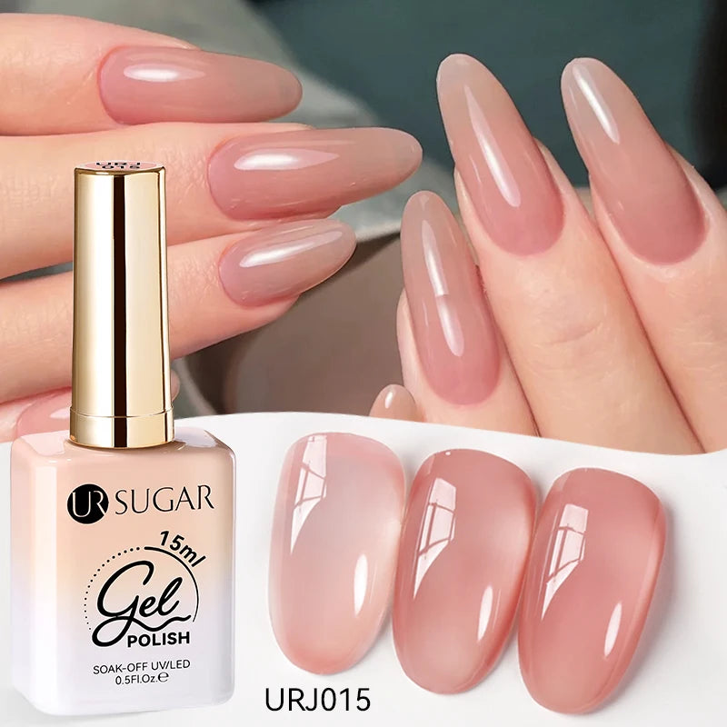 Transform Your Nails with 15ml Jelly Milky White Translucent Gel Polish - Semi-Permanent UV Nail Art Varnish for Stunning Results